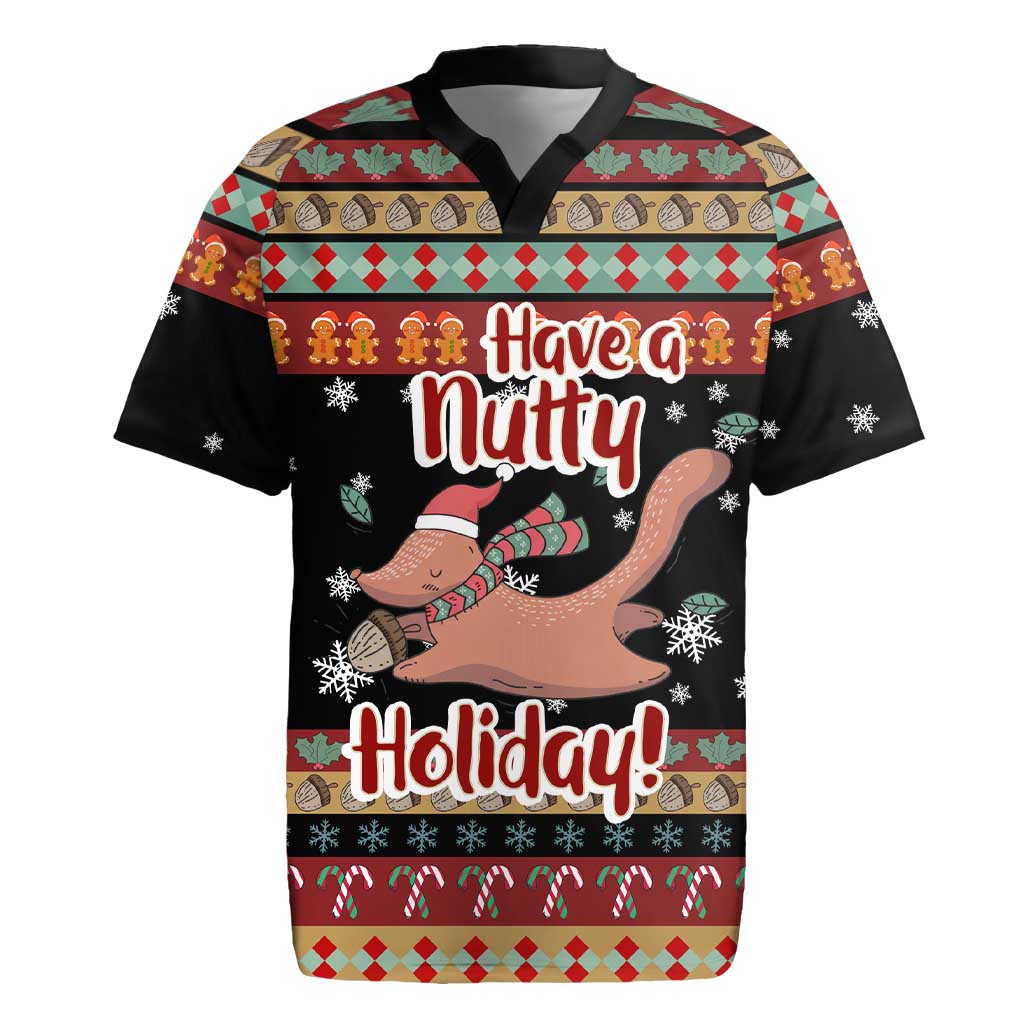 Have A Nutty Holiday Christmas Rugby Jersey Xmas Holiday Patterns - Wonder Print Shop