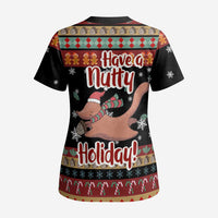 Have A Nutty Holiday Christmas Scrub Top Xmas Holiday Patterns - Wonder Print Shop
