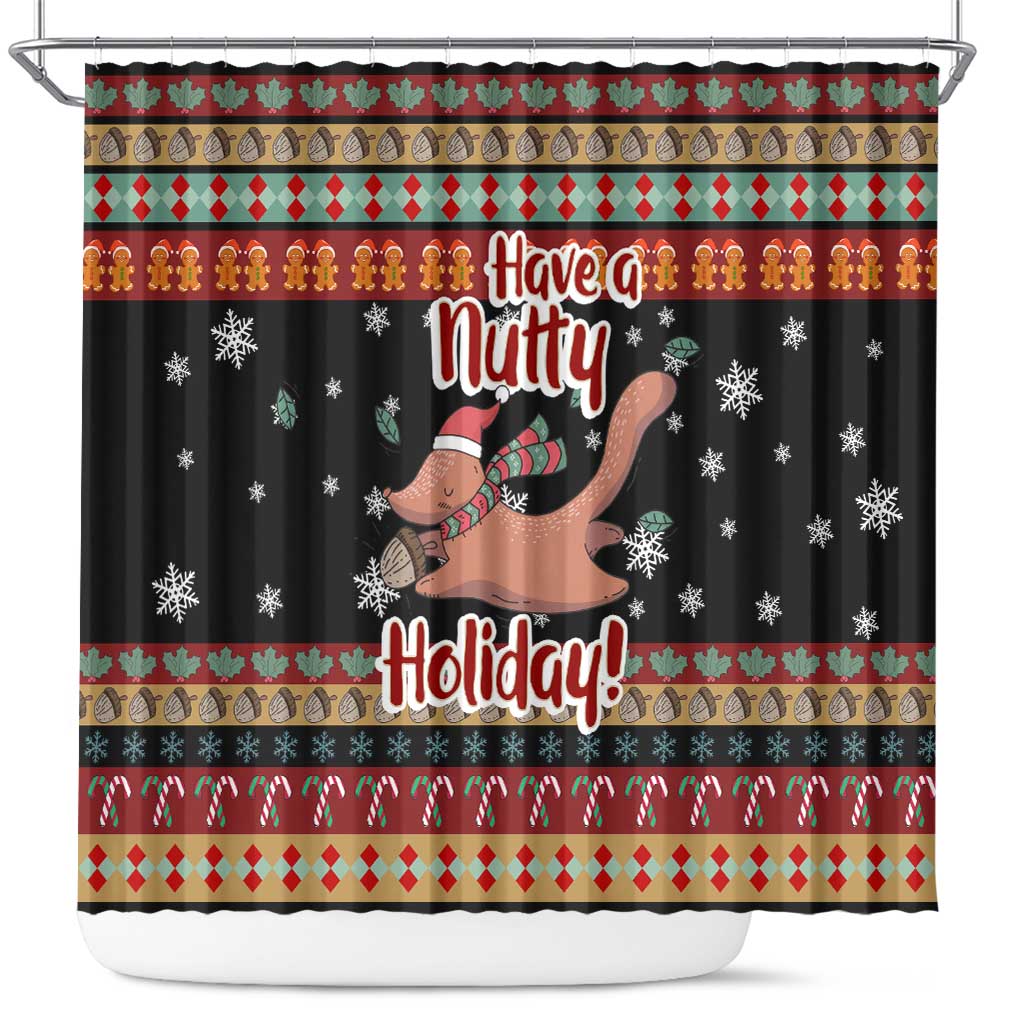 Have A Nutty Holiday Christmas Shower Curtain Xmas Holiday Patterns - Wonder Print Shop