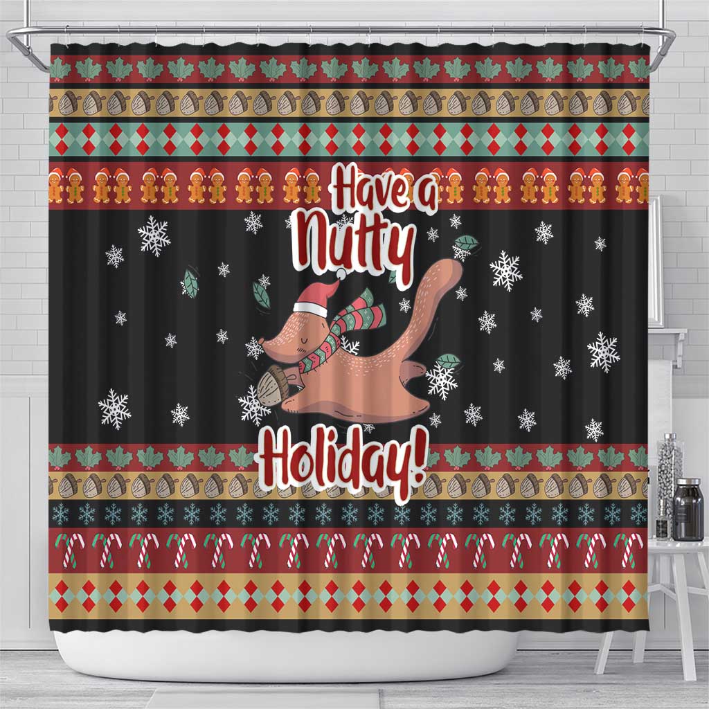Have A Nutty Holiday Christmas Shower Curtain Xmas Holiday Patterns - Wonder Print Shop