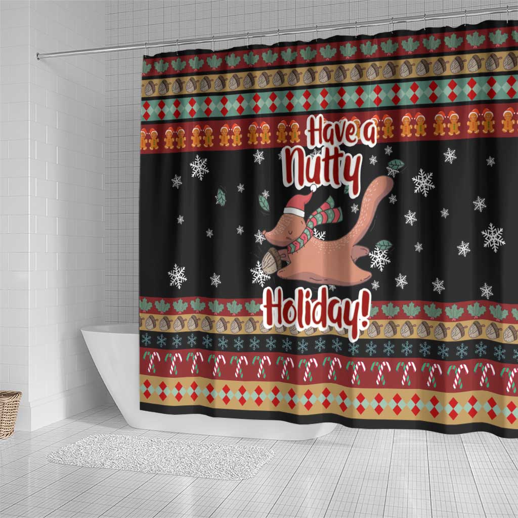 Have A Nutty Holiday Christmas Shower Curtain Xmas Holiday Patterns - Wonder Print Shop