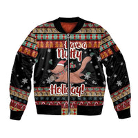 Have A Nutty Holiday Christmas Sleeve Zip Bomber Jacket Xmas Holiday Patterns - Wonder Print Shop