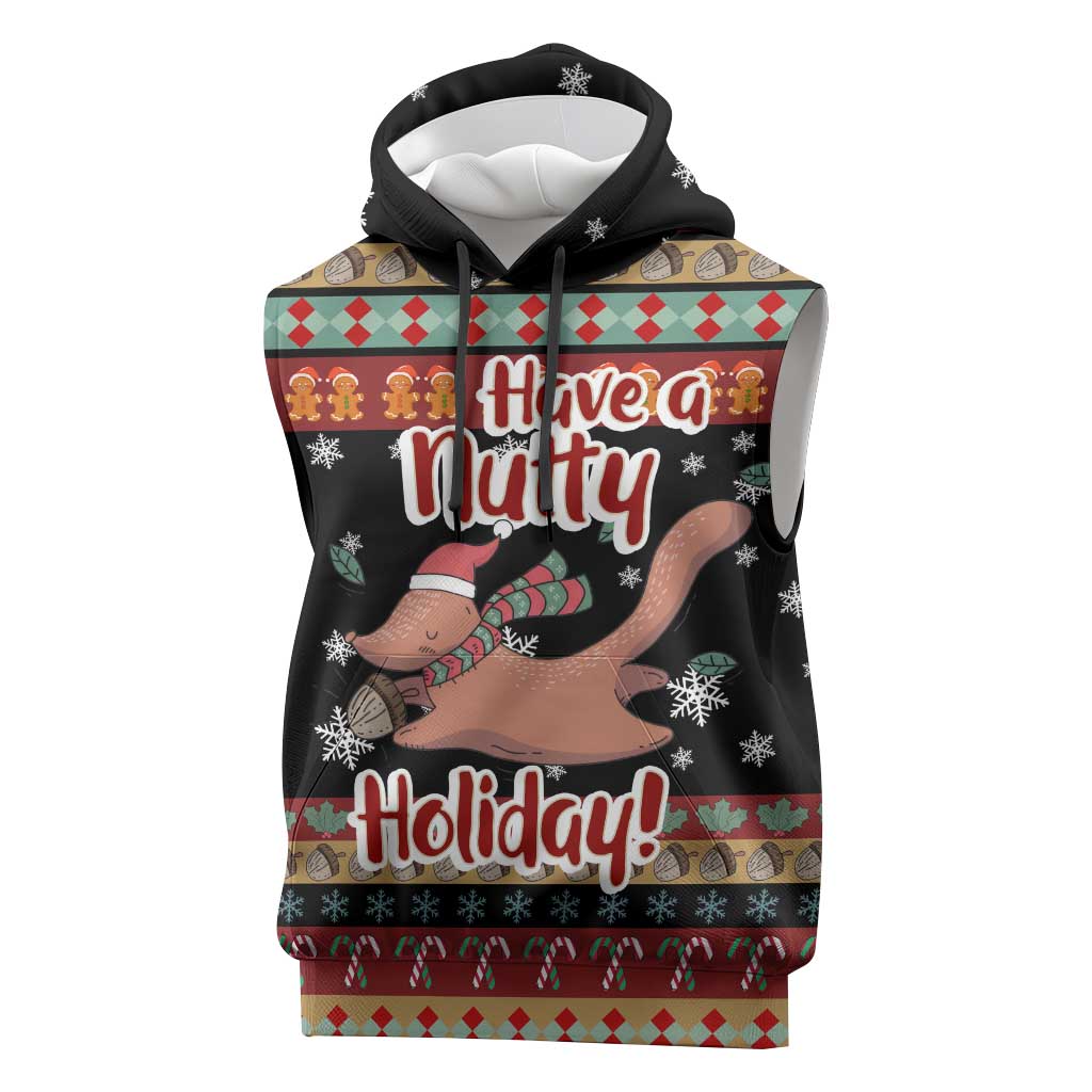 Have A Nutty Holiday Christmas Sleeveless Hoodie Xmas Holiday Patterns - Wonder Print Shop