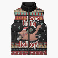 Have A Nutty Holiday Christmas Sleeveless Puffer Jacket Xmas Holiday Patterns - Wonder Print Shop