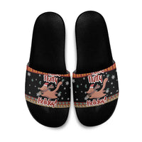 Have A Nutty Holiday Christmas Slide Sandals Xmas Holiday Patterns - Wonder Print Shop