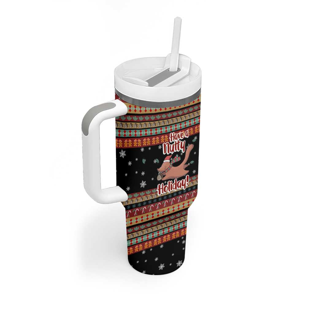 Have A Nutty Holiday Christmas Tumbler With Handle Xmas Holiday Patterns - Wonder Print Shop