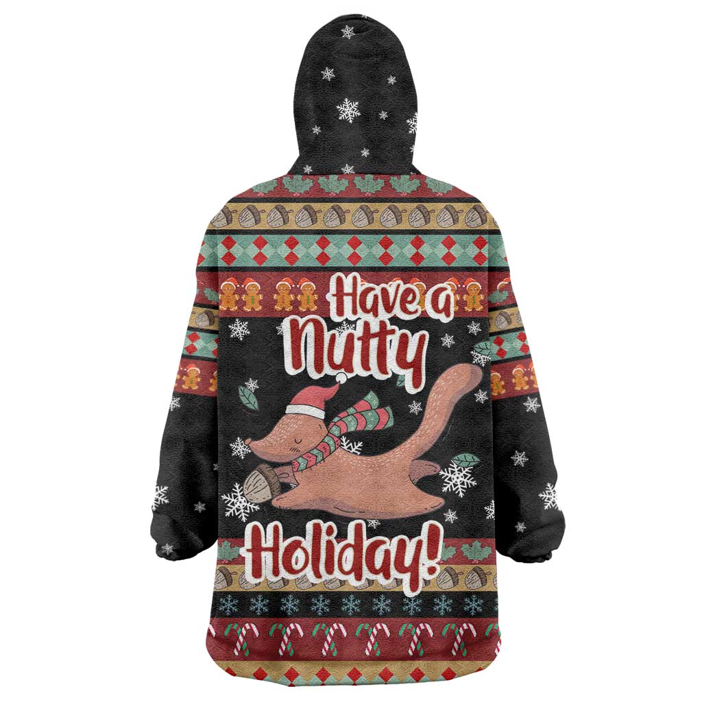 Have A Nutty Holiday Christmas Wearable Blanket Hoodie Xmas Holiday Patterns - Wonder Print Shop