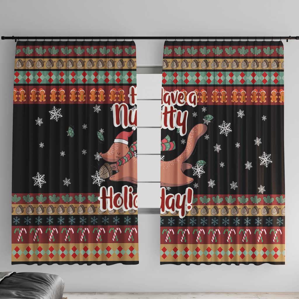 Have A Nutty Holiday Christmas Window Curtain Xmas Holiday Patterns - Wonder Print Shop