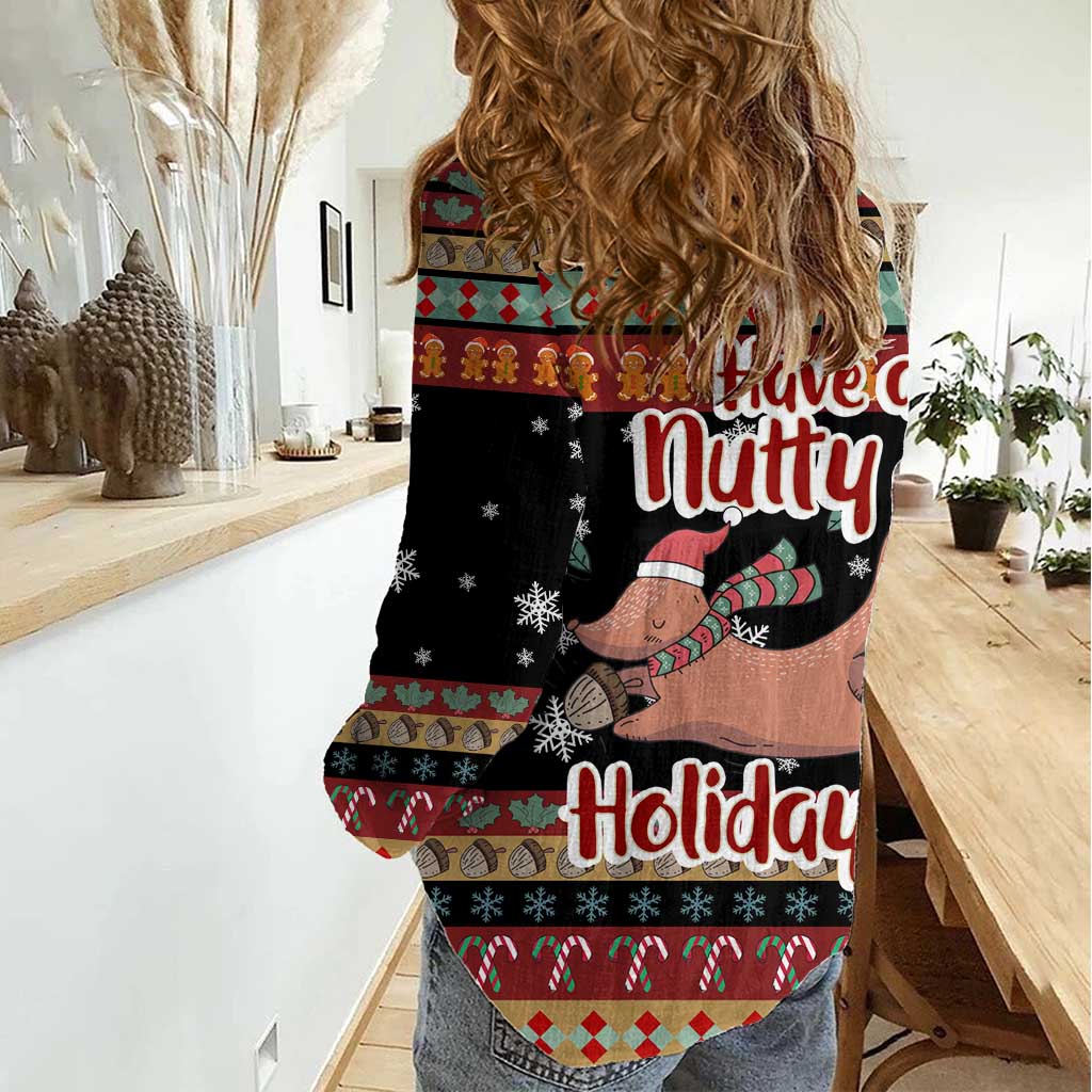 Have A Nutty Holiday Christmas Women Casual Shirt Xmas Holiday Patterns - Wonder Print Shop