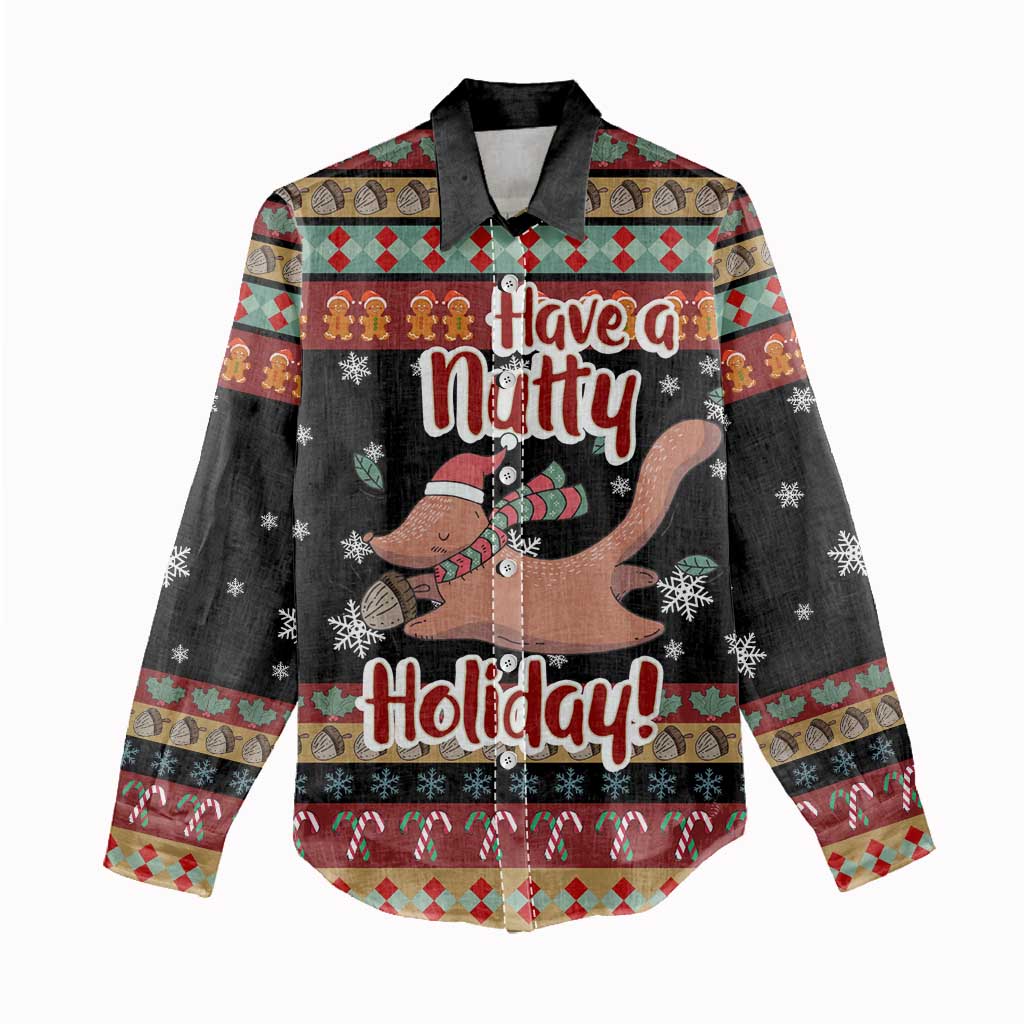 Have A Nutty Holiday Christmas Women Casual Shirt Xmas Holiday Patterns - Wonder Print Shop