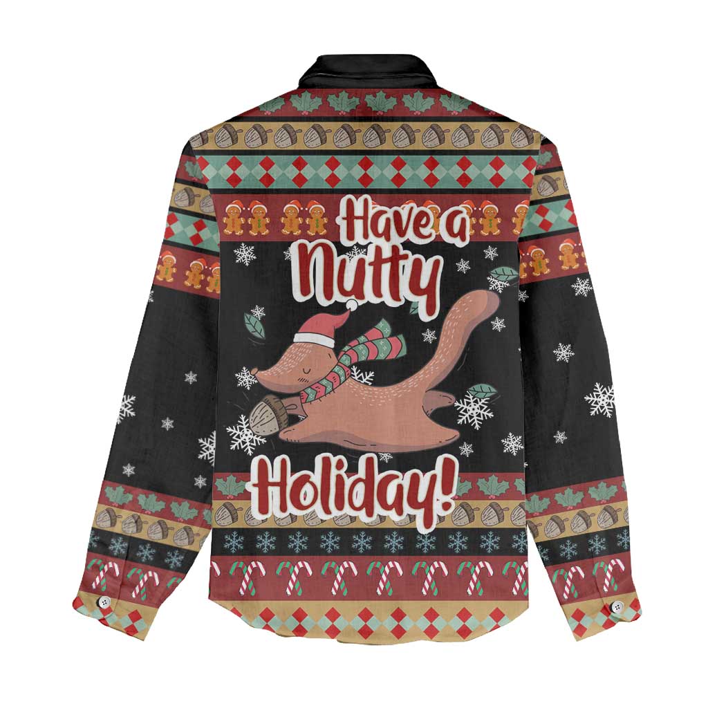 Have A Nutty Holiday Christmas Women Casual Shirt Xmas Holiday Patterns - Wonder Print Shop
