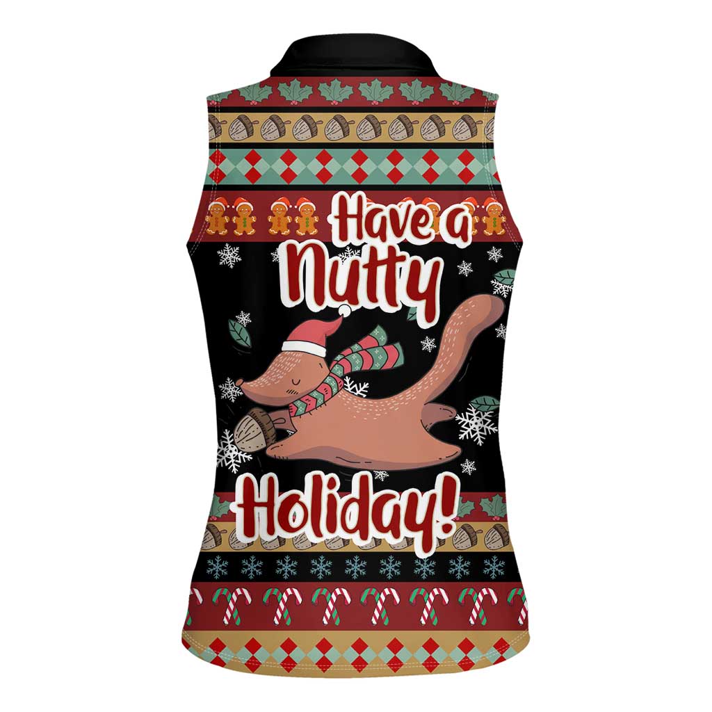 Have A Nutty Holiday Christmas Women Sleeveless Polo Shirt Xmas Holiday Patterns - Wonder Print Shop