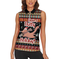 Have A Nutty Holiday Christmas Women Sleeveless Polo Shirt Xmas Holiday Patterns - Wonder Print Shop