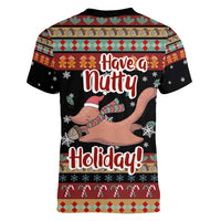 Have A Nutty Holiday Christmas Women V-Neck T-Shirt Xmas Holiday Patterns - Wonder Print Shop