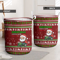 Tractor Santa Christmas Laundry Basket Xmas Holiday Patterns - Wonder Print Shop