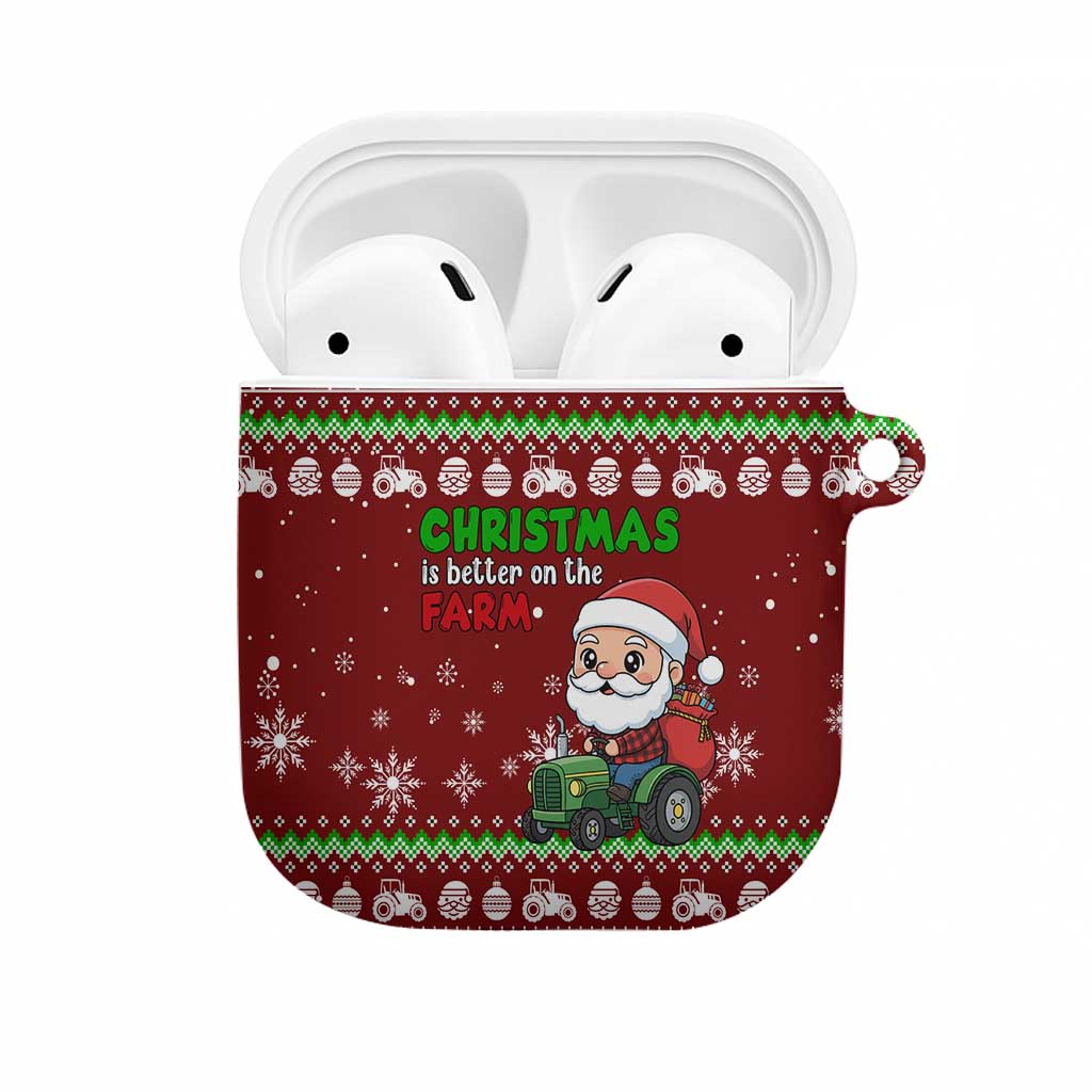 Tractor Santa Christmas AirPods Case Xmas Holiday Patterns - Wonder Print Shop