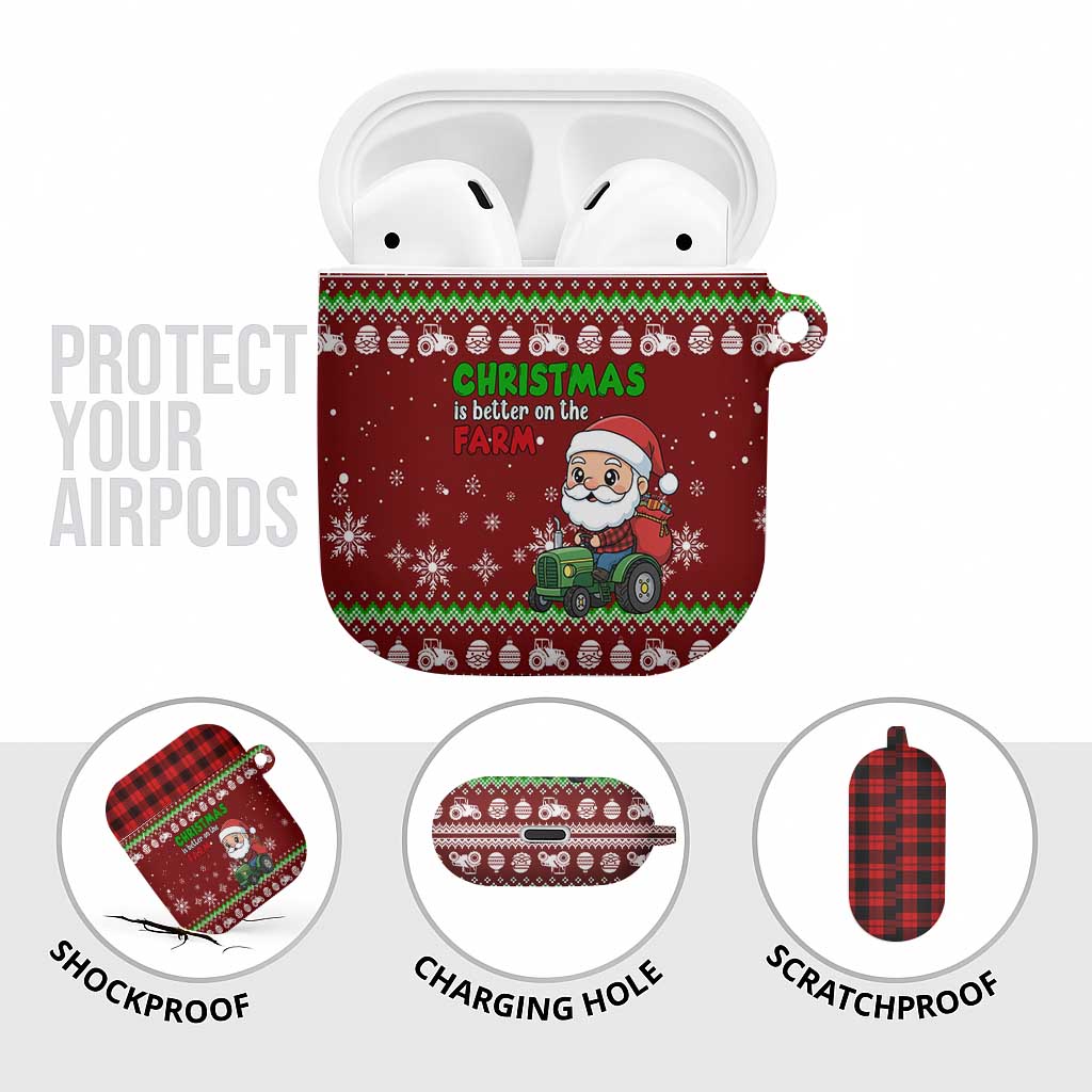 Tractor Santa Christmas AirPods Case Xmas Holiday Patterns - Wonder Print Shop