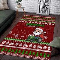 Tractor Santa Christmas Area Rug Xmas Holiday Patterns - Wonder Print Shop