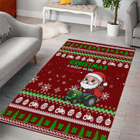 Tractor Santa Christmas Area Rug Xmas Holiday Patterns - Wonder Print Shop