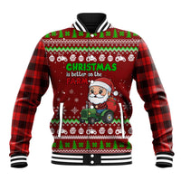Tractor Santa Christmas Baseball Jacket Xmas Holiday Patterns - Wonder Print Shop
