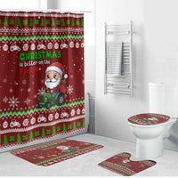 Tractor Santa Christmas Bathroom Set Xmas Holiday Patterns - Wonder Print Shop