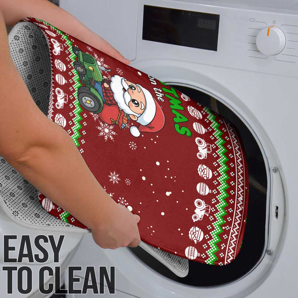 Tractor Santa Christmas Bathroom Set Xmas Holiday Patterns - Wonder Print Shop