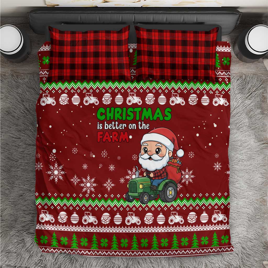 Tractor Santa Christmas Bedding Set Xmas Holiday Patterns - Wonder Print Shop