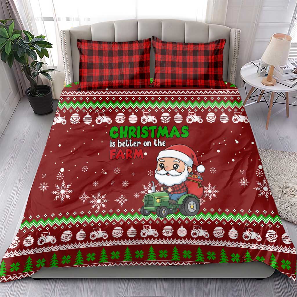 Tractor Santa Christmas Bedding Set Xmas Holiday Patterns - Wonder Print Shop