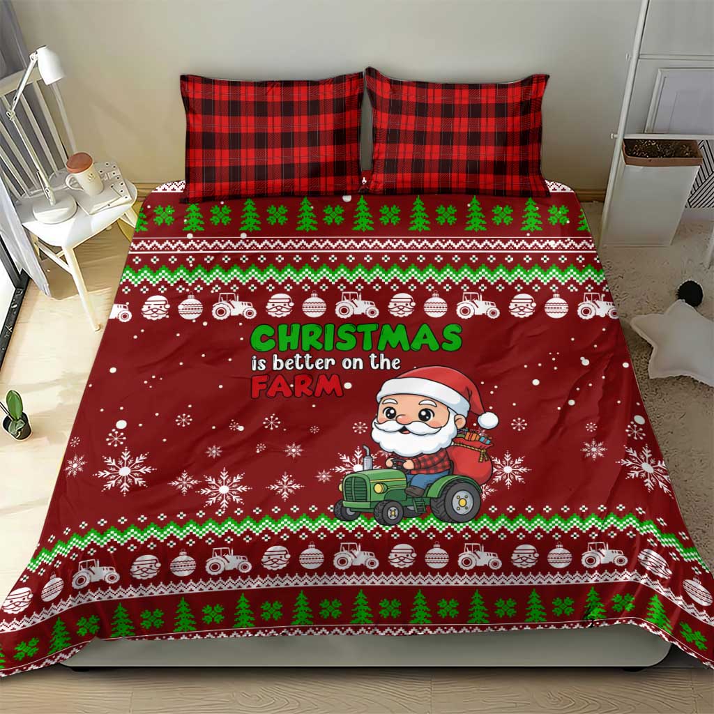 Tractor Santa Christmas Bedding Set Xmas Holiday Patterns - Wonder Print Shop