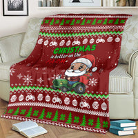 Tractor Santa Christmas Blanket Xmas Holiday Patterns - Wonder Print Shop
