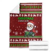 Tractor Santa Christmas Blanket Xmas Holiday Patterns - Wonder Print Shop
