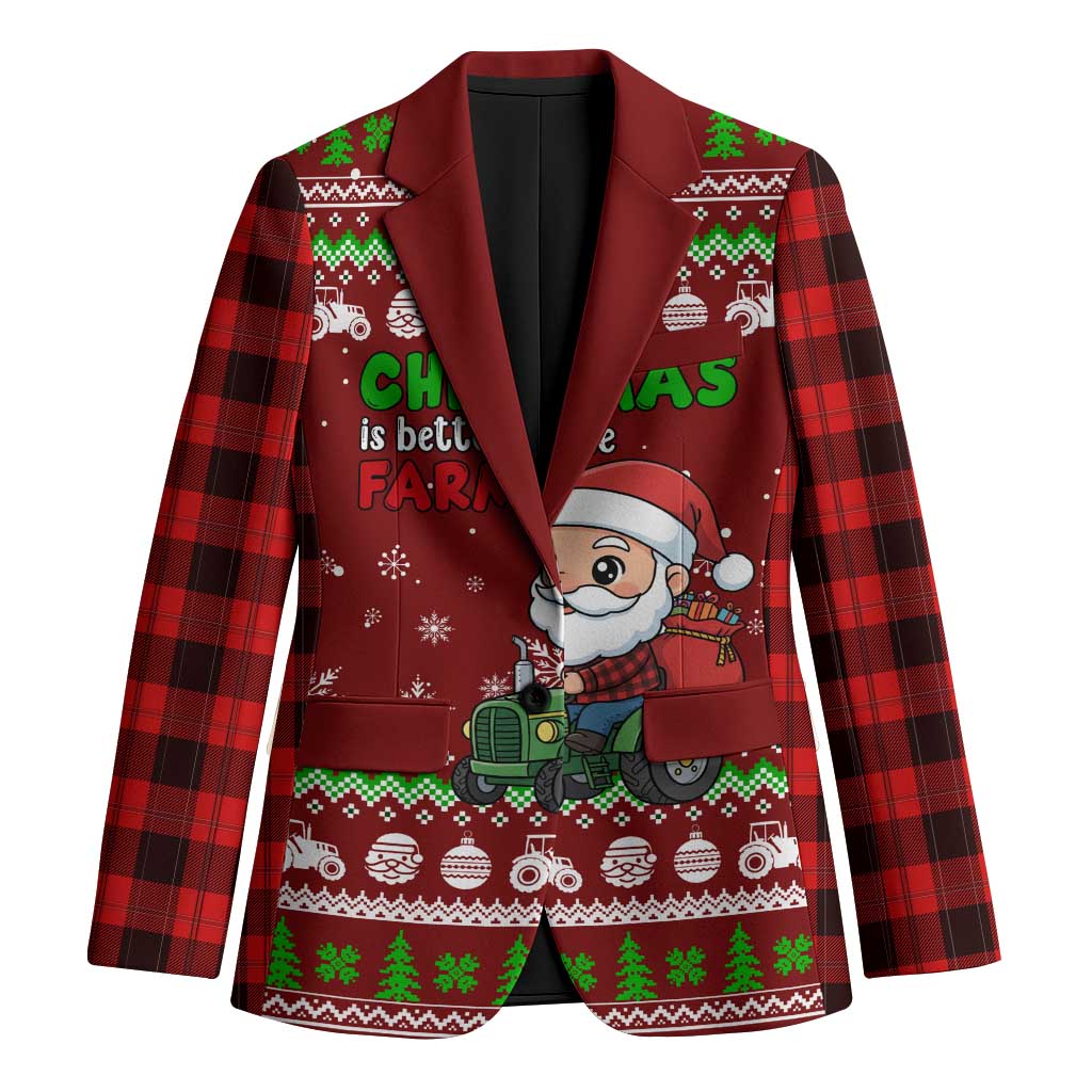 Tractor Santa Christmas Blazer Xmas Holiday Patterns - Wonder Print Shop
