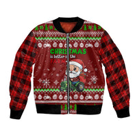 Tractor Santa Christmas Bomber Jacket Xmas Holiday Patterns - Wonder Print Shop