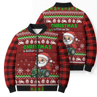 Tractor Santa Christmas Bomber Puffer Jacket Xmas Holiday Patterns - Wonder Print Shop