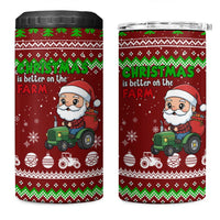 Tractor Santa Christmas 4 in 1 Can Cooler Tumbler Xmas Holiday Patterns - Wonder Print Shop