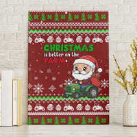 Tractor Santa Christmas Canvas Wall Art Xmas Holiday Patterns - Wonder Print Shop