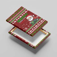 Tractor Santa Christmas Canvas Wall Art Xmas Holiday Patterns - Wonder Print Shop