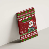 Tractor Santa Christmas Canvas Wall Art Xmas Holiday Patterns - Wonder Print Shop