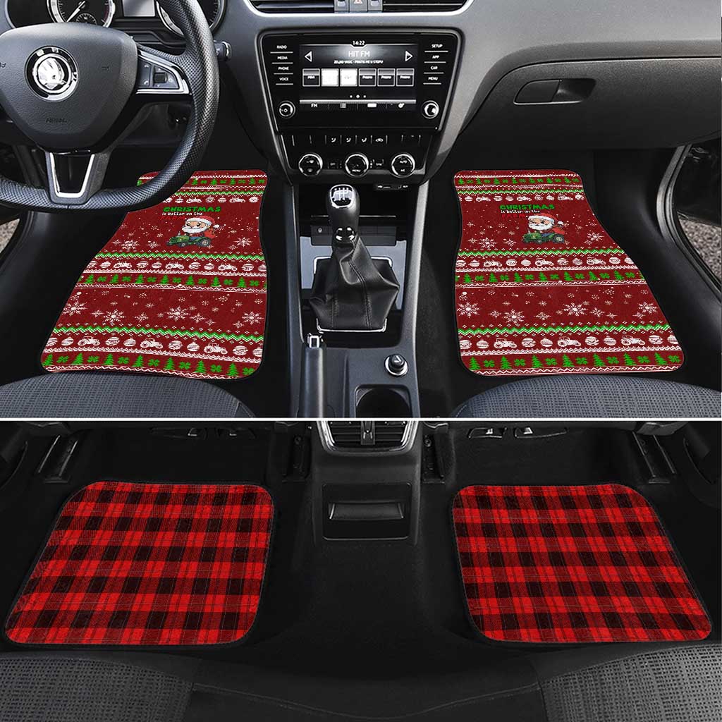 Tractor Santa Christmas Car Mats Xmas Holiday Patterns - Wonder Print Shop