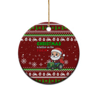 Tractor Santa Christmas Ceramic Ornament Xmas Holiday Patterns - Wonder Print Shop