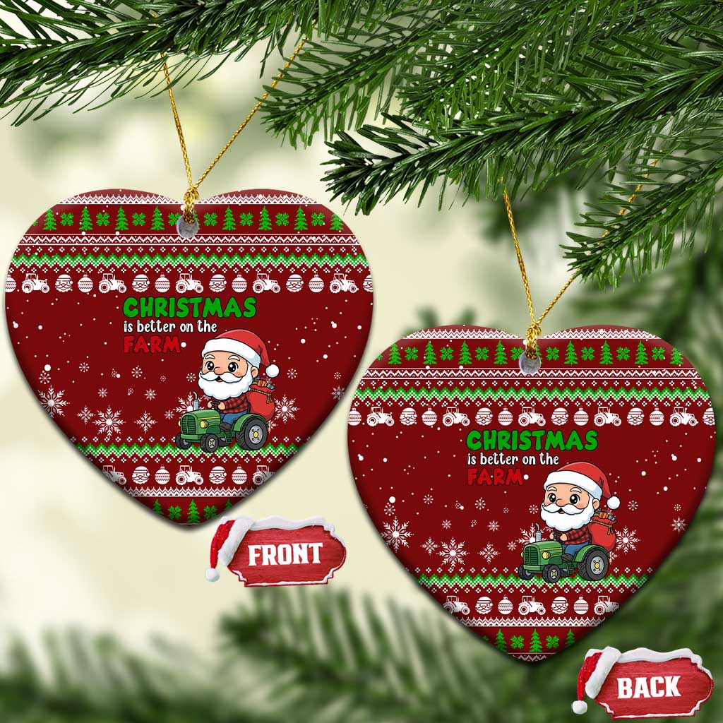 Tractor Santa Christmas Ceramic Ornament Xmas Holiday Patterns - Wonder Print Shop