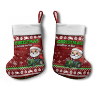 Tractor Santa Christmas Stocking Xmas Holiday Patterns - Wonder Print Shop