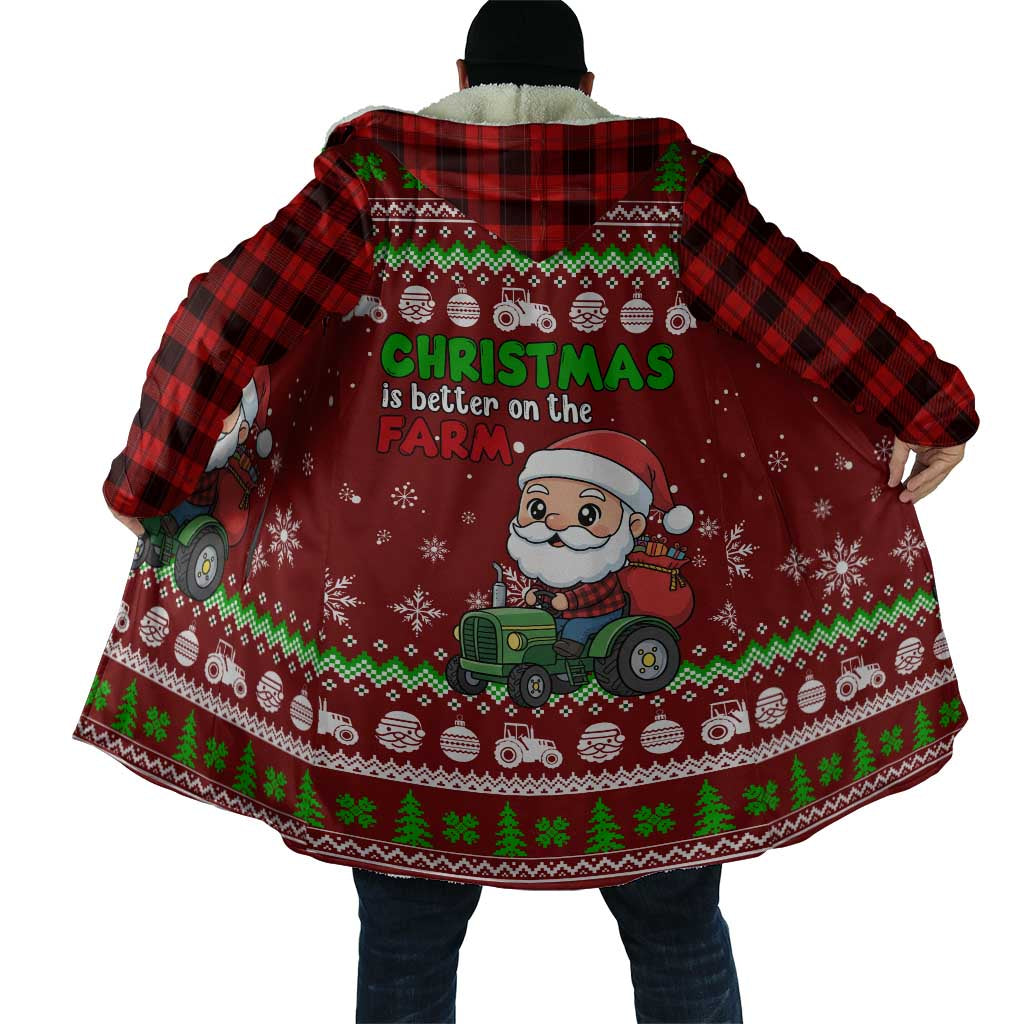 Tractor Santa Christmas Cloak Xmas Holiday Patterns - Wonder Print Shop