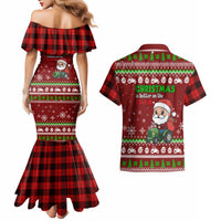 Tractor Santa Christmas Couples Matching Mermaid Dress and Hawaiian Shirt Xmas Holiday Patterns - Wonder Print Shop