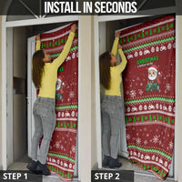 Tractor Santa Christmas Door Cover Xmas Holiday Patterns - Wonder Print Shop