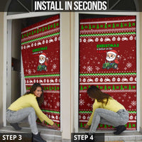 Tractor Santa Christmas Door Cover Xmas Holiday Patterns - Wonder Print Shop