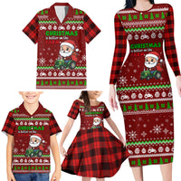 Tractor Santa Christmas Family Matching Long Sleeve Bodycon Dress and Hawaiian Shirt Xmas Holiday Patterns - Wonder Print Shop