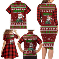 Tractor Santa Christmas Family Matching Long Sleeve Bodycon Dress and Hawaiian Shirt Xmas Holiday Patterns - Wonder Print Shop