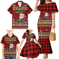 Tractor Santa Christmas Family Matching Mermaid Dress and Hawaiian Shirt Xmas Holiday Patterns - Wonder Print Shop