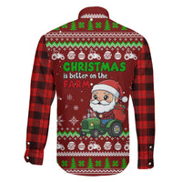 Tractor Santa Christmas Family Matching Mermaid Dress and Hawaiian Shirt Xmas Holiday Patterns - Wonder Print Shop
